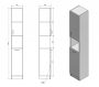 Aqualine Simplex Eco 2 ajtós állószekrény 30x180x30 szennyeskosárral matt fehér SIME310