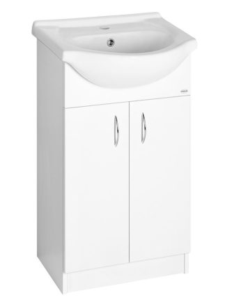 Aqualine Simplex Eco 50 álló mosdótartó szekrény mosdóval 47x83,5x30,1 matt fehér SIME500