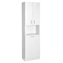   Aqualine Simplex Eco állószekrény 50x180x30 szennyeskosárral matt fehér SIME510