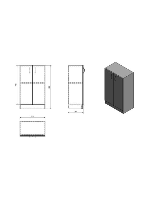 Aqualine Simplex Eco alsó szekrény 50x86x30 matt fehér SIME540
