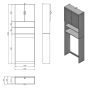 Aqualine Simplex Eco állószekrény mosógép fölé, 63x25x190 fehér SIME715