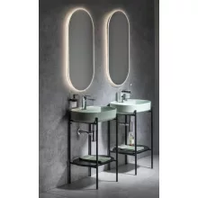   Aqualine Puno acél mosdótartó konzol 550x795x396 mm, fekete SKA590-2
