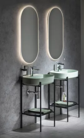 Aqualine Puno acél mosdótartó konzol 550x795x396 mm, fekete SKA590-2