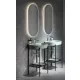 Aqualine Puno acél mosdótartó konzol 550x795x396 mm, fekete SKA590-2