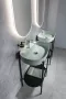 Aqualine Puno acél mosdótartó konzol 550x795x396 mm, fekete SKA590-2
