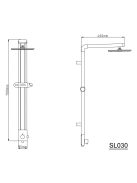 Aqualine Tour zuhanyoszlop, aluminium, SL030