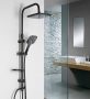 Aqualine Tara zuhanyoszlop zuhanyfejjel és zuhanyszettel, csaptelep nélkül, fekete SL435
