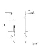 Aqualine Siga aluminium zuhanyoszlop csaptelep nélkül, króm SL650