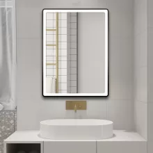   Aqualine Swida szabályozható LED tükör 60x80 cm elforgatható, matt fekete kerettel SW060