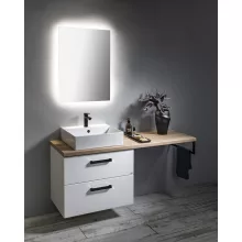   Aqualine Vega alsószekrény mosdóval 124,5x53,8x45 cm, csaptelep nélkül, fehér VG064-03