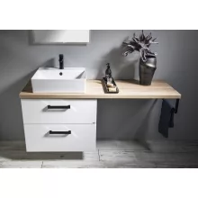 Aqualine Vega alsószekrény 145x61x45 cm mosdóval, fehér kivitelben