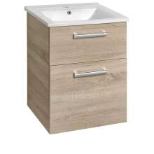   Aqualine Vega 2 fiókos mosdótartó szekrény 51,5x72,6x43,6 cm, platinatölgy VG853