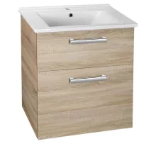   Aqualine Vega 2 fiókos mosdótartó szekrény 62x72,6x43,8 cm, platinatölgy VG863