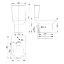 Aqualine Vermet monoblokkos kerámia WC csésze 37x63,5 cm vario kifolyású, fehér VR038