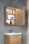 Aqualine Kawa Strip LED világítású fürdőszobai tükör 50x70x22 cm, emporio tölgy WGL35S