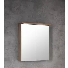   Aqualine Kawa Strip LED világítású 2 ajtós fürdőszobai tükör 60x70x22 cm, emporio tölgy WGL36S