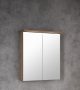 Aqualine Kawa Strip LED világítású 2 ajtós fürdőszobai tükör 60x70x22 cm, emporio tölgy WGL36S