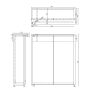 Aqualine Kawa Strip LED világítású 2 ajtós fürdőszobai tükör 60x70x22 cm, emporio tölgy WGL36S
