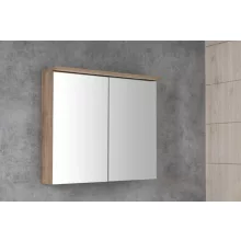   Aqualine Kawa Strip LED világítású fürdőszobai tükör 80x70x22 cm, emporio tölgy WGL38S