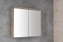 Aqualine Kawa Strip LED világítású fürdőszobai tükör 80x70x22 cm, emporio tölgy WGL38S