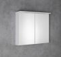 Aqualine Kawa Strip LED világítású fürdőszobai tükrösszekrény 80x70x24 cm, fehér WGL80S