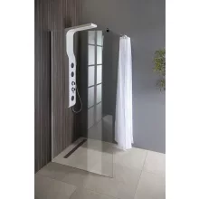 Aqualine walk-in fix zuhanyfal 100x190 cm WI101 beépítve modern fürdőszobába