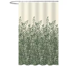   Aqualine zuhanyfüggöny 180x200 cm, zöld növény mintás ZP012
