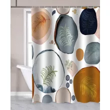   Aqualine textil zuhanyfüggöny 180x180 cm, növénymintás ZP014