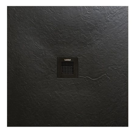 Arezzo design SOLIDSoft zuhanytálca 100x100 cm, lefolyóval, fekete AR-100100B