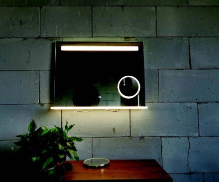 Arezzo design LED okostükör 100x80 kozmetikai tükörrel és világító polc AR-10080KT