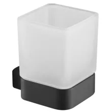   Arezzo design Mono fali üveg pohár tartó, matt fekete AR-120131B