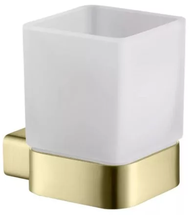 Arezzo design Mono fali üveg pohár tartó, szálcsiszolt arany AR-120131BG