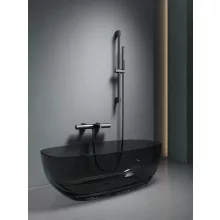   Arezzo design Elegant termosztatikus kádcsaptelep zuhanyszettel, gun metál AR-1295GM