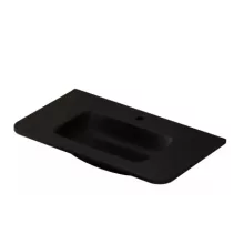 Arezzo design Sierra beépíthető Rockstone mosdó 80x46 cm, matt fekete kivitelben
