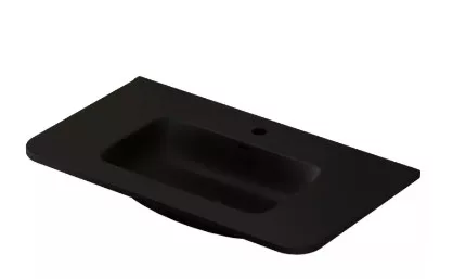 Arezzo design Sierra beépíthető Rockstone mosdó 80x46 cm, matt fekete kivitelben