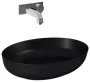 Arezzo design Rika pultra ültethető mosdó 52 cm, matt fekete AR-145001