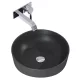 Arezzo design Lorca pultra ültethető kerek mosdó 42 cm, túlfolyó nélkül, matt antracit AR-145007
