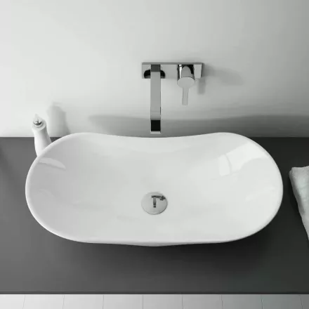 Arezzo design Piato pultra ültethető mosdó 73x38 cm, csaplyuk és túlfolyó nékül AR-145041