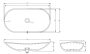 Arezzo design Piato pultra ültethető mosdó 73x38 cm, csaplyuk és túlfolyó nékül AR-145041