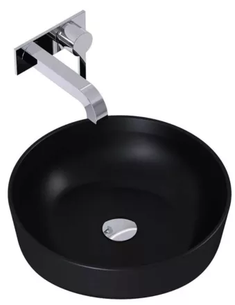 Arezzo design Lorca pultra ültethető mosdó 42 cm, matt fekete AR-145084