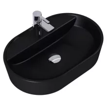   Arezzo design Babette matt fekete pultra ültethető mosdó 62x42 cm AR-145101
