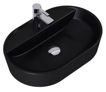 Arezzo design Babette matt fekete pultra ültethető mosdó 62x42 cm AR-145101