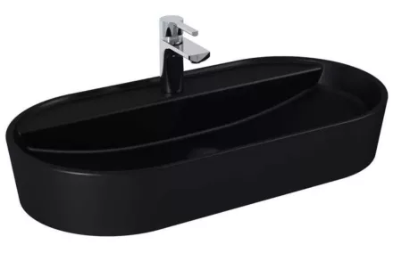 AREZZO design Babette porcelán mosdó 82x41 cm, matt fekete AR-145105