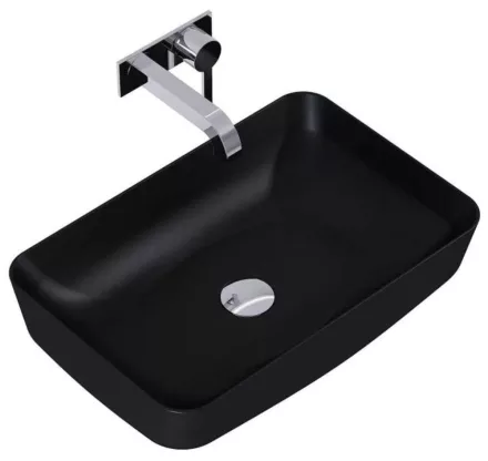 Arezzo design Nomia pultra ültethető mosdó 50 cm, matt fekete AR-145291