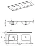 Arezzo design Skappa dupla mosdó 120 cm, csaplyuk nélkül AR-146034