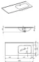 Arezzo design Skappa jobbos mosdó 100 cm (60+40 cm), csaplyuk nélkül AR-146035