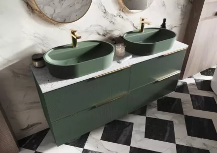 Arezzo design Babette pultra ültethető mosdó 62 cm, matt zöld AR-146043