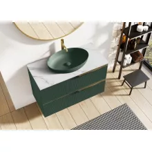   Arezzo design Rika pultra ültethető mosdó 52 cm, matt zöld AR-146049