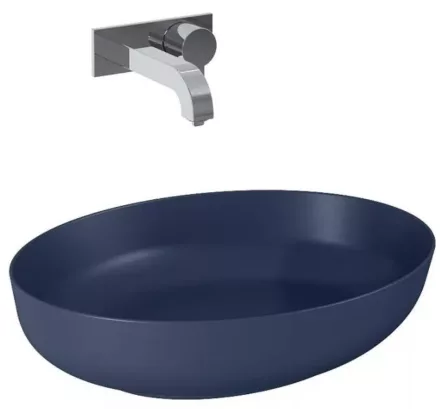 Arezzo design Rika pultra ültethető mosdó 52 cm, matt kék AR-146050