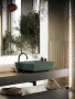 Arezzo design Nomia pultra ültethető mosdó 50 cm, matt zöld AR-146052